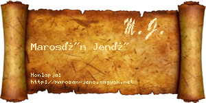 Marosán Jenő névjegykártya