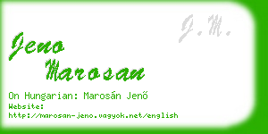 jeno marosan business card