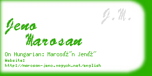 jeno marosan business card